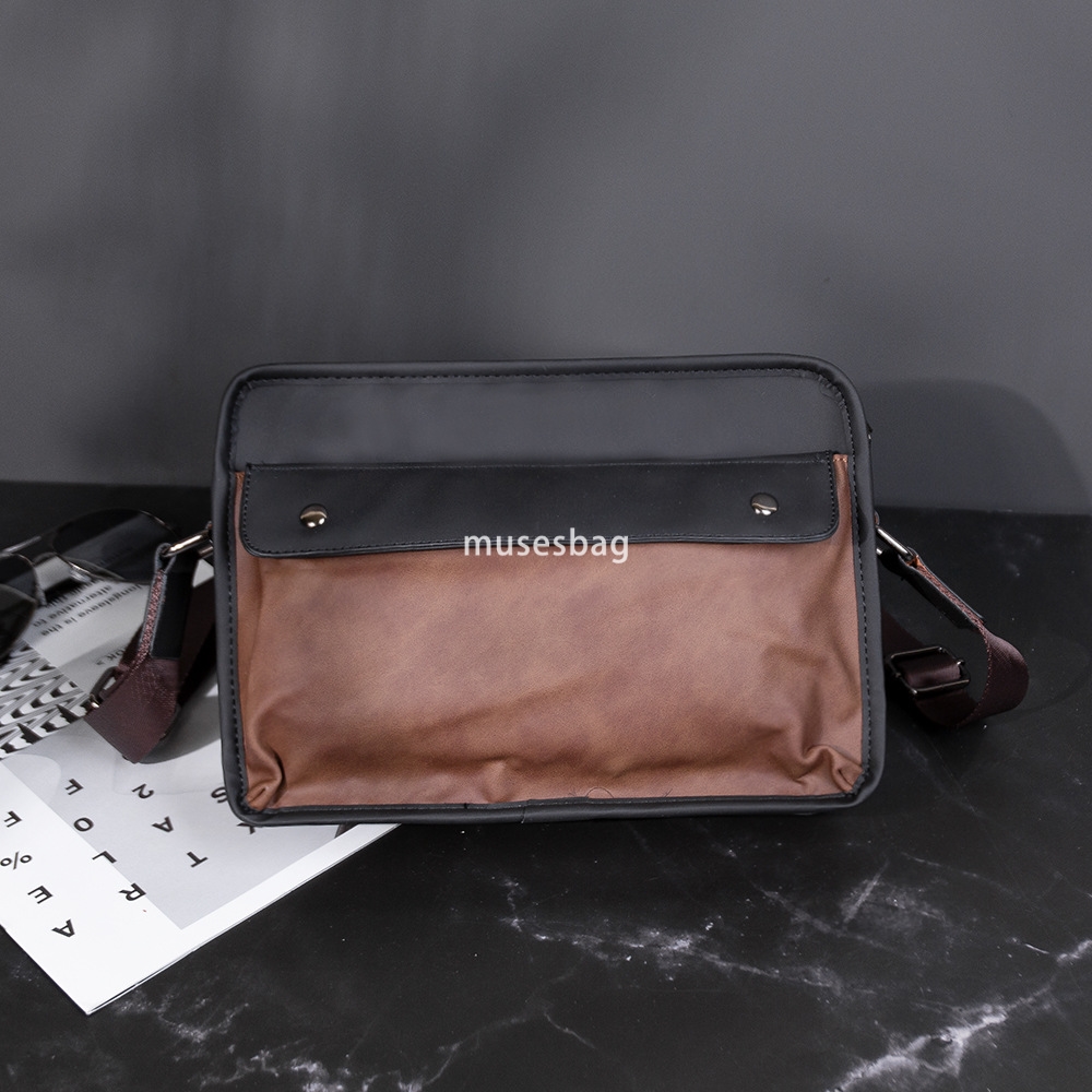 Men's bag, crazy horse leather shoulder crossbody bag postal bag casual retro trendy brand Korean version small backpack fashionable and trendy n