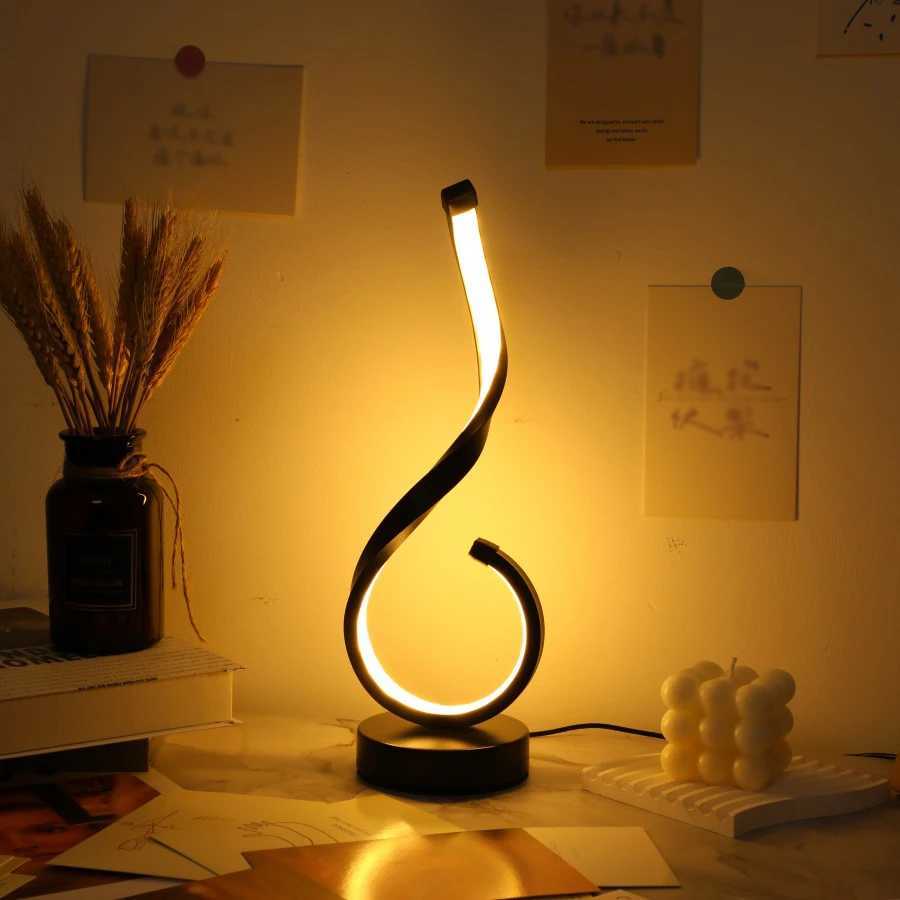 1PC Compact Modern Ironwork USB Three-color Dimming Desktop Decorative LampKL240731