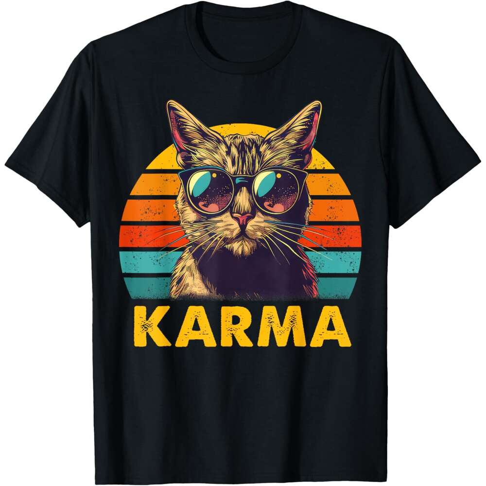 25ss T shirt Mens Vintage Cat Music Gifts For Teens Girls Kids Women Men Karma T-Shirt shirts tshirt graphic tee Casual tops summer clothes Short sleeve Free shipping