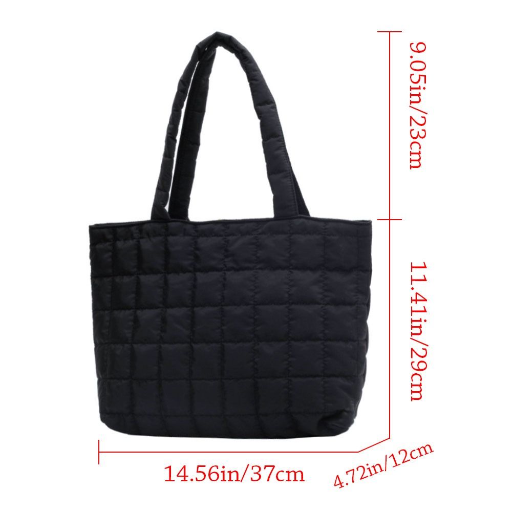 Bolso de hombro de gran capacidad para mujer, bolsos de nailon sólido, bolsos de mano casuales de algodón, bolso con asa superior, moda de invierno, n