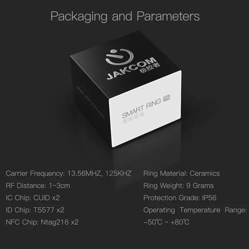 Rfid Ring Smart Ring 128GB Wireless Disk Sharing For Smartphone R5 Smart Ring With Build-in 6 RFID Cards 2 Health Stones 240730