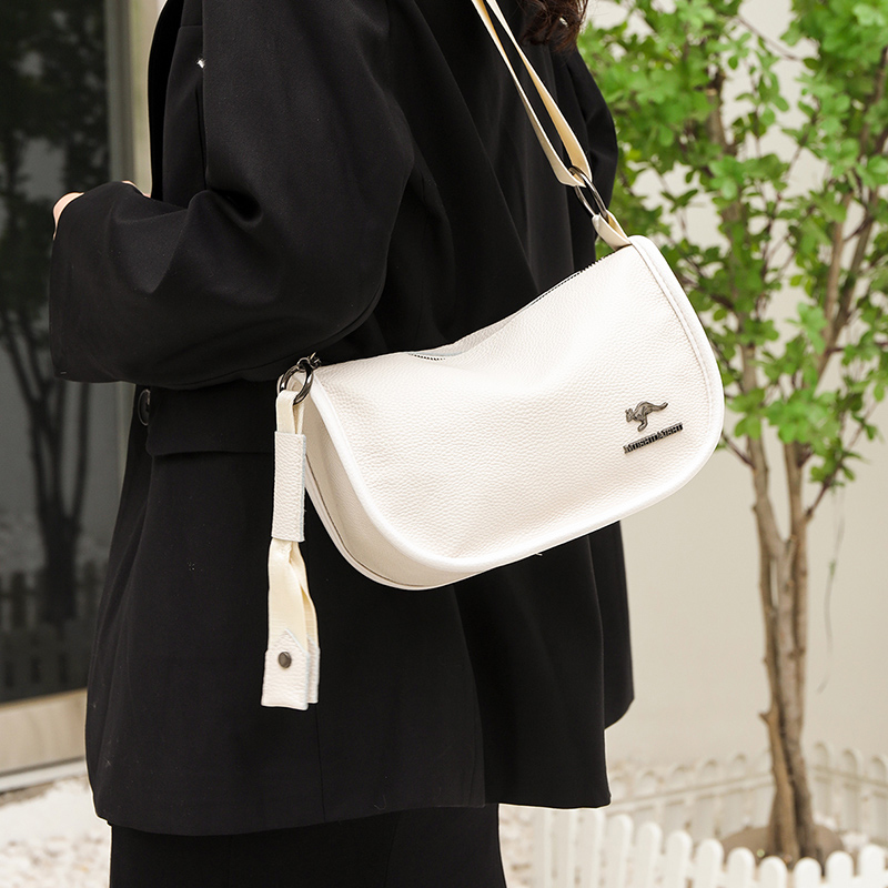 Fashion Solid Color Cowhide Women Shoulder Crossbody Bag Luxury Ladies Phone Bag And Purses Genuine Leather Handbag Women's Bags