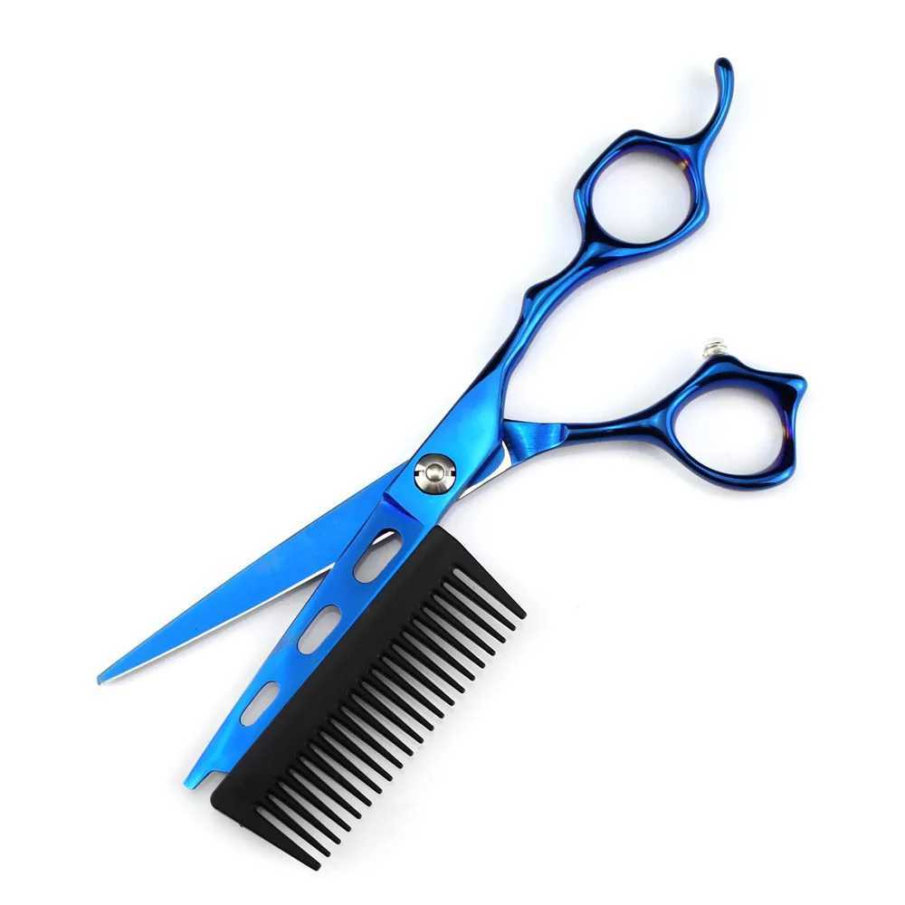 New Arrival New professional JP440C steel 6-inch blue 2-in-1 hair clip with comb hairdresser hairdresser Z241213