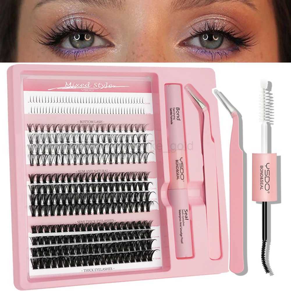 YSDO Personal Eyelash Set DIY Cluster 14 Rows Mixed Eyelash Extension Bundle Natural Thickness 50D False Eyelash Makeup False Eyelash W240803