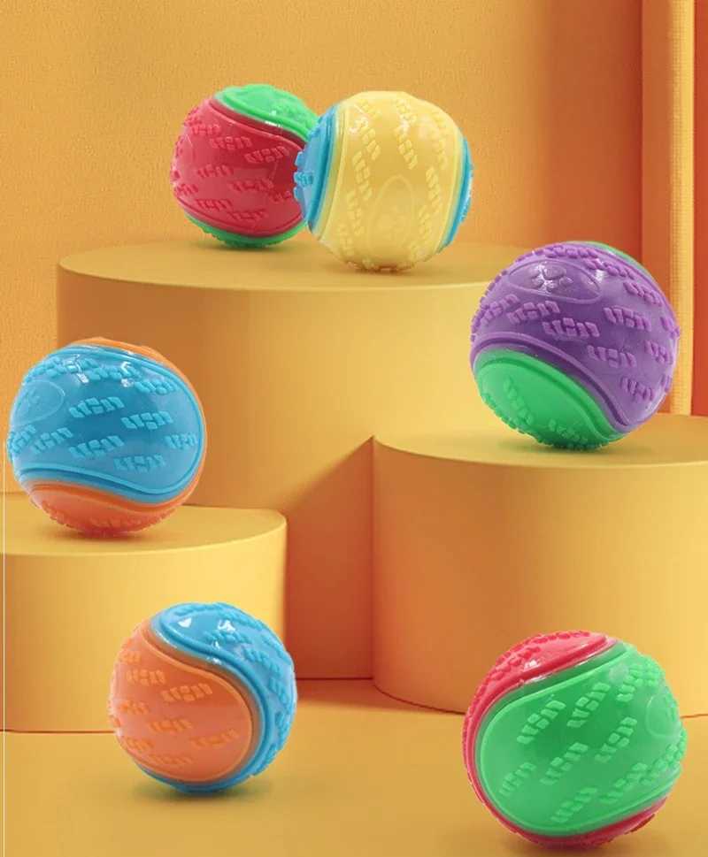 High Quality Dog interactive soft TPR teeth cleaning bite resistance squeezing dog ball toy pet product accessories T2504012