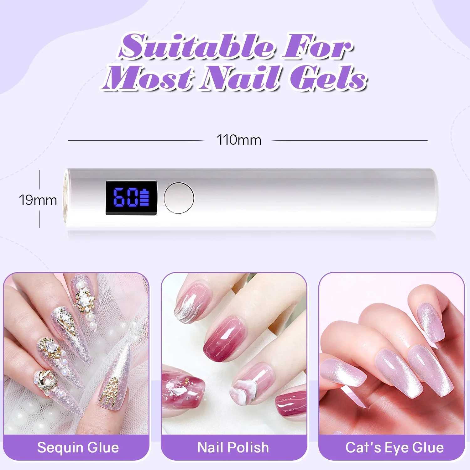 Mini UV Nail Lamp Dryer Machine Portable USB Rechargeable LED Nail Quick Drying Light Handheld Manicure Lamp For Gel VarnishCL2400806