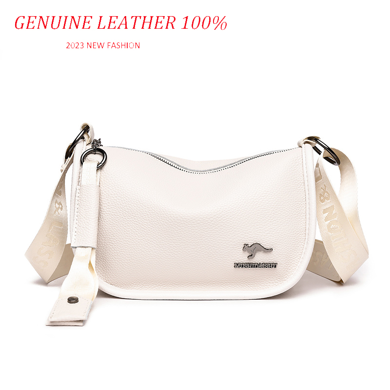 Fashion Solid Color Cowhide Women Shoulder Crossbody Bag Luxury Ladies Phone Bag And Purses Genuine Leather Handbag Women's Bags