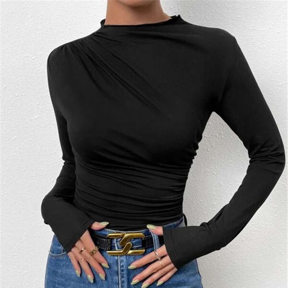 Green Best Saller New Merchandise High Street Hip Hop Slim Crop Top Casual Casual Slim Streetwear Autumn O Neck Round Neck Plaid Street Activity Crop 