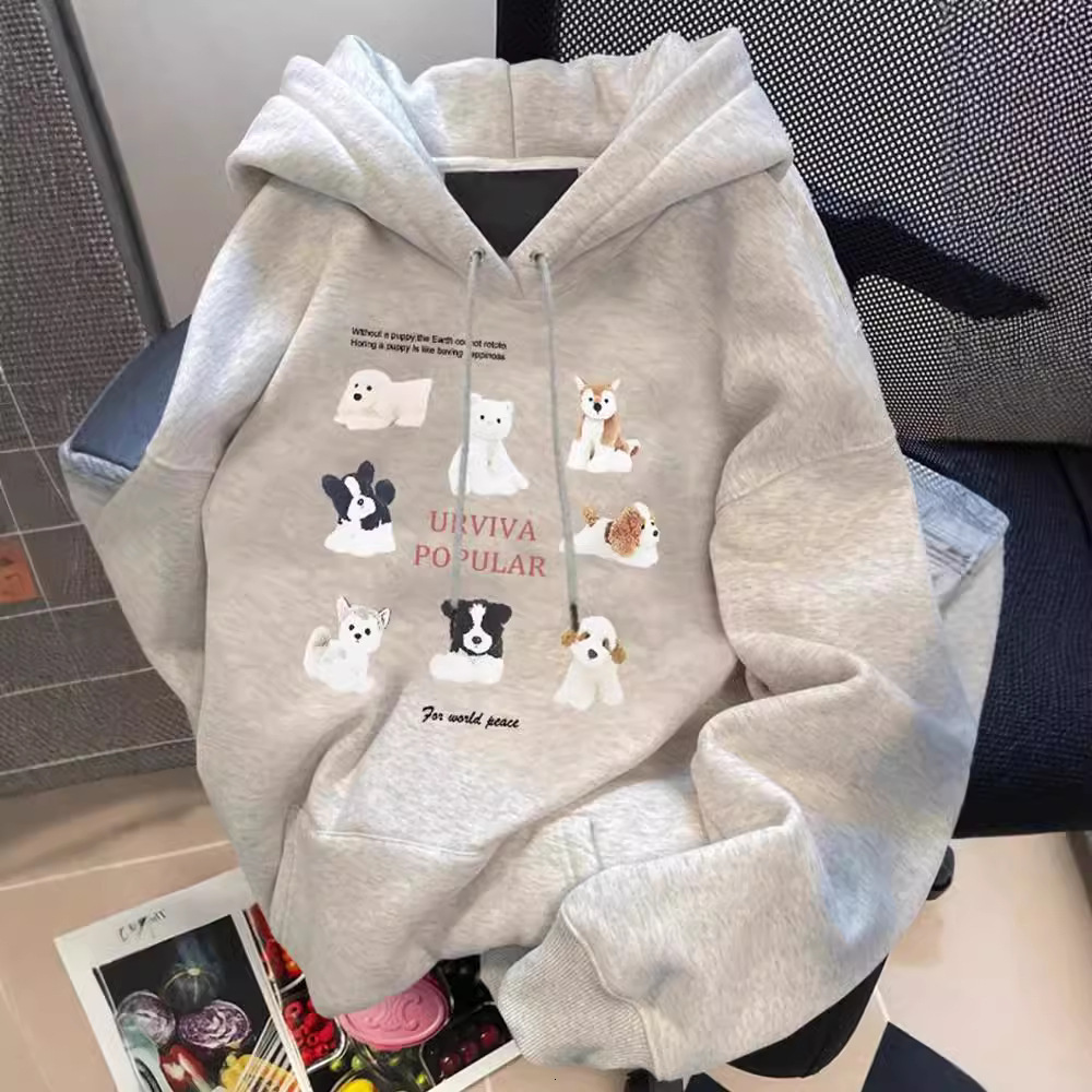 Cotton milk yellow apricot Chinese style round neck hoodie for women in autumn winter, thick short, with a creamy and fluffy top