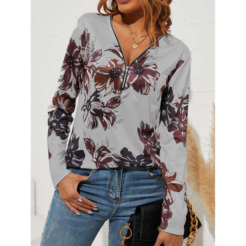 Best Saller Loose Versatile Half Sleeve Harajuku Print Vintage Casual Slim Streetwear Pure Cotton O Neck Lace Collar Blouse Womens Street Activity Cro