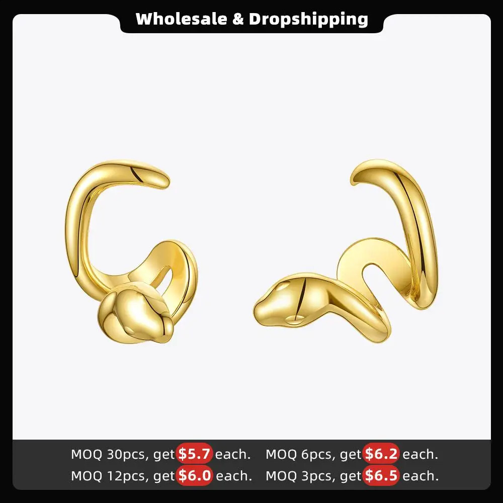 ENFASHION Punk Curved Snake Ear Cuff Clip On Earrings For Women Irregular Gold Color Earcuff Earings Fashion Jewelry Gifts E1177240920bj