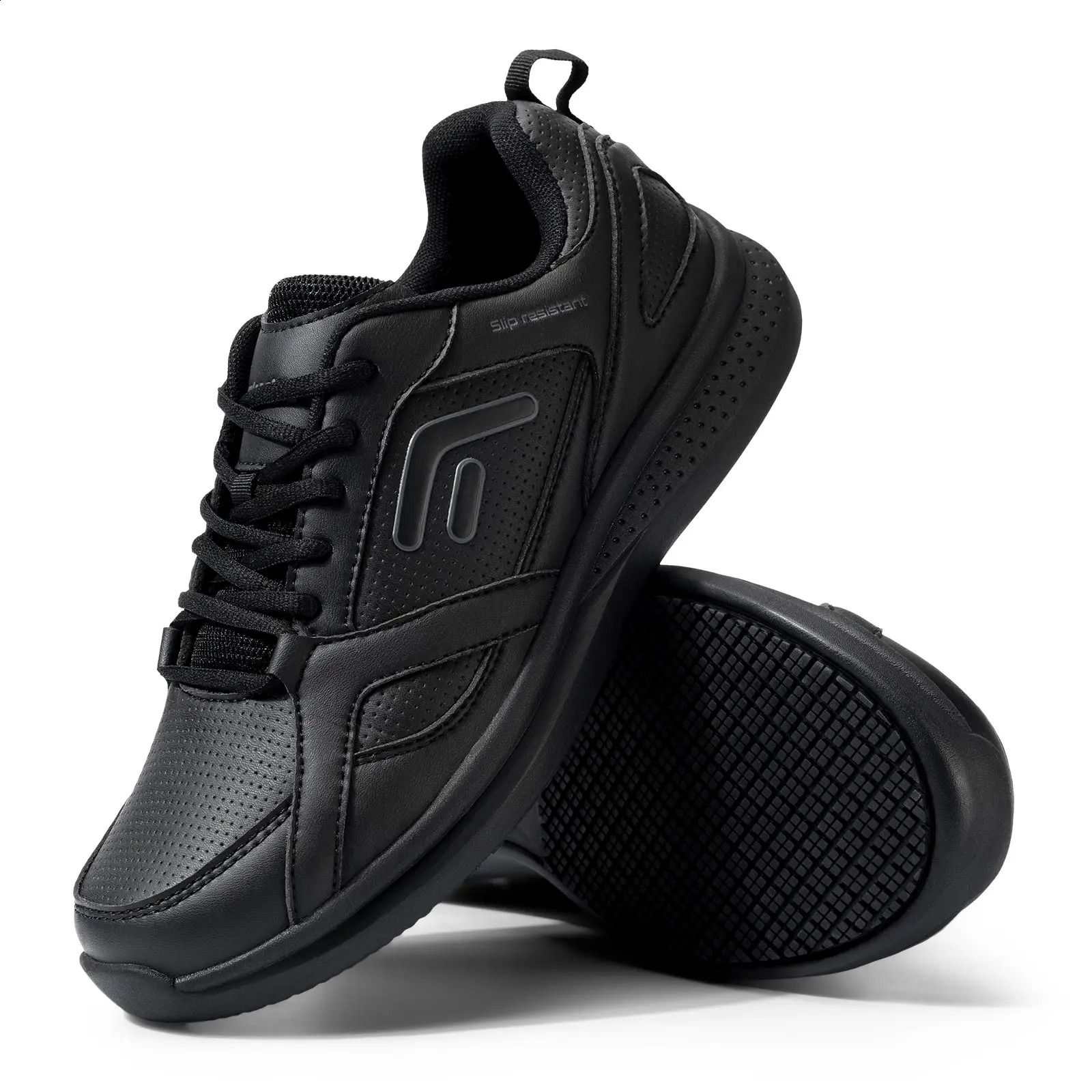 FitVille Mens Work Shoes Wide Athletic Lightweight Breathable Slip Resistant and Non Slip Walking Casual Sneakers 240801