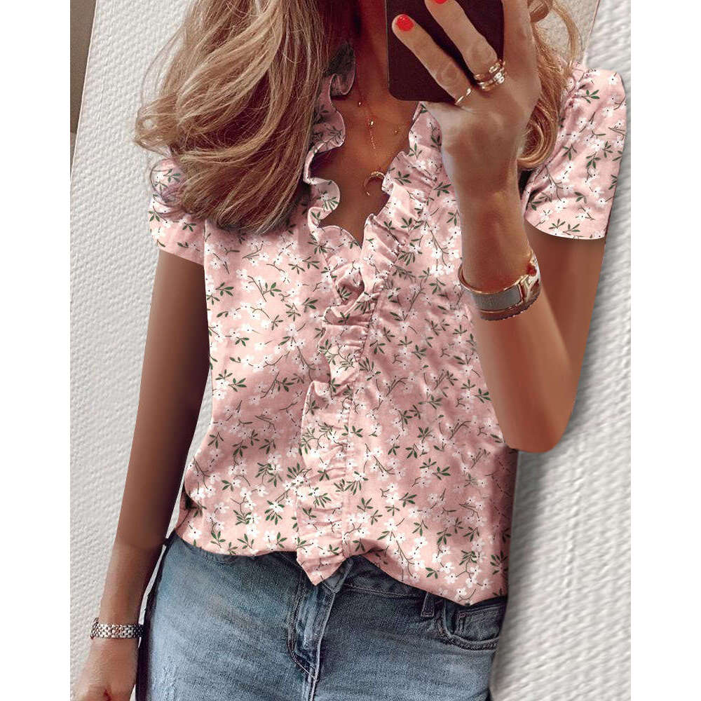 Designer Men Thirtieth New Merchandise Fashion Short-sleeved Loose Versatile Slim Crop Top Casual Pure Cotton Brushed Plaid Round Neck Lace Solid Turt