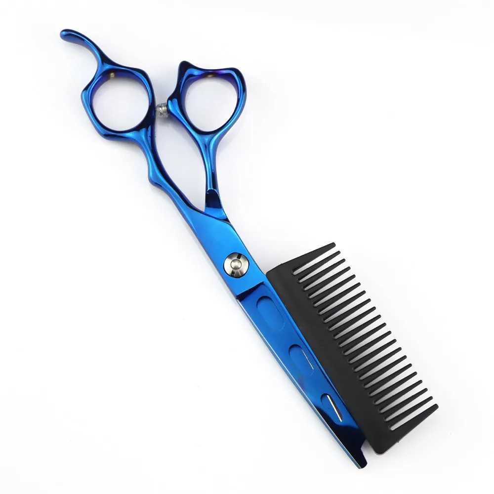 New Arrival New professional JP440C steel 6-inch blue 2-in-1 hair clip with comb hairdresser hairdresser Z241213