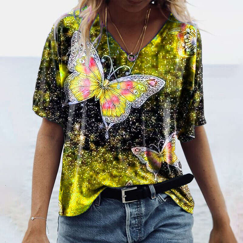 Shirt Best Saller New Merchandise High Street Summer Summer Printing Short Sleeve O Neck Plaid Chiffon Street Activity Crop Tops2 Solid Turtleneck