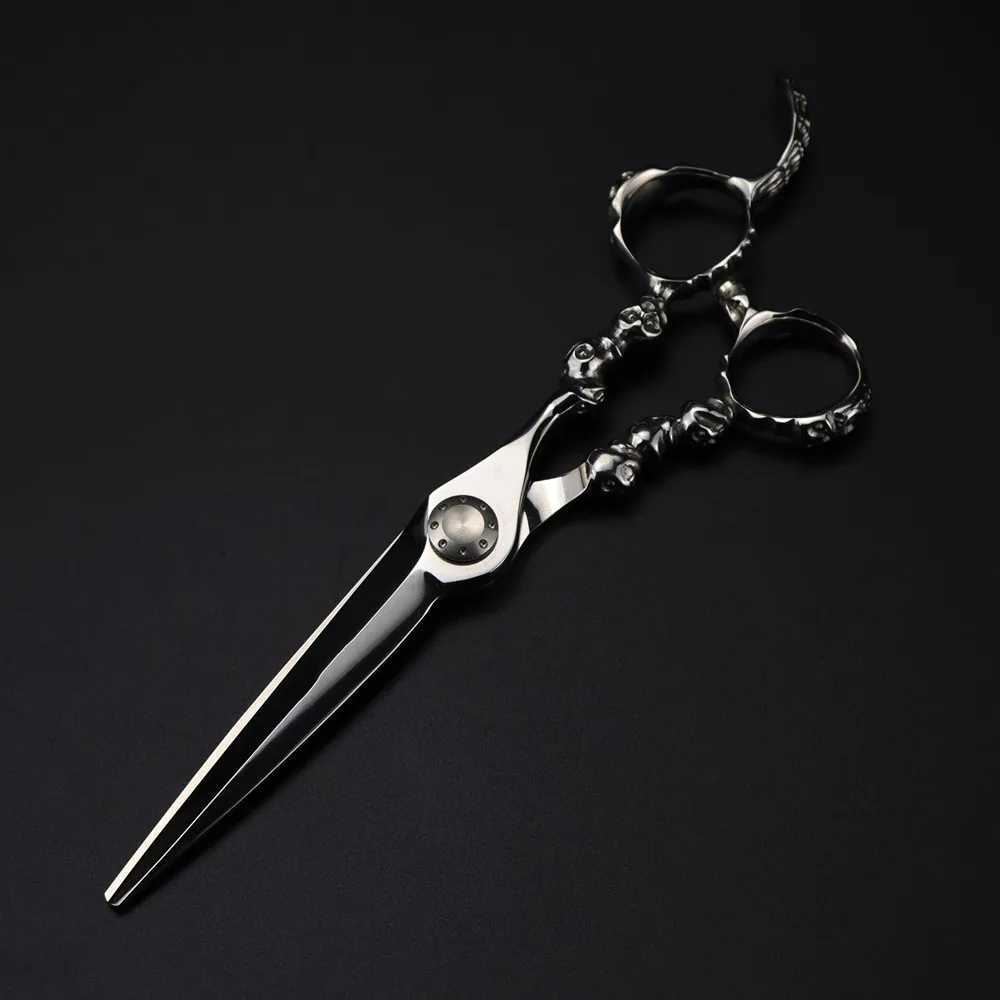 Professional Japan 440c 6 inch Skull scissor Upscale hair scissors haircut thinning barber cutting shears hairdressing scissorsM240801