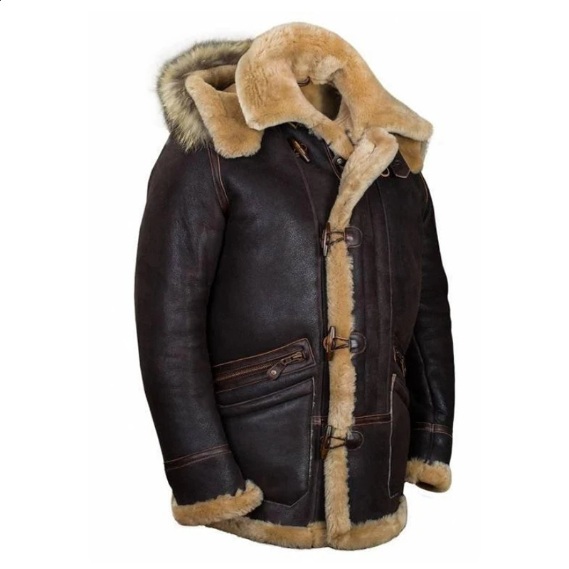 Mens autumn and winter jacket with thick warm collar suede fur coat casual motorcycle windproof bicycle 2024 model 240802