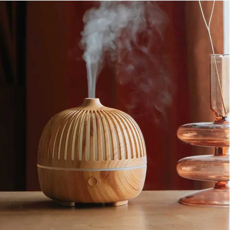 Ancient Charm Fragrance Diffuser Ultrasonic Humidification Essential Oil Fragrance Instrument Wood Grain Aromatherapy Machine Y240806