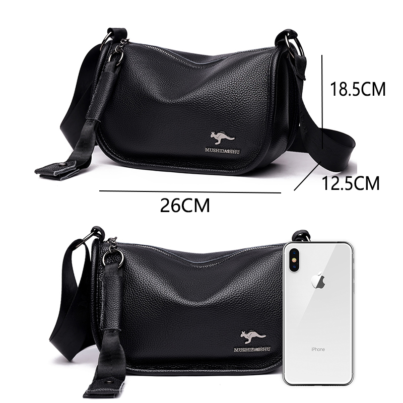 Fashion Solid Color Cowhide Women Shoulder Crossbody Bag Luxury Ladies Phone Bag And Purses Genuine Leather Handbag Women's Bags