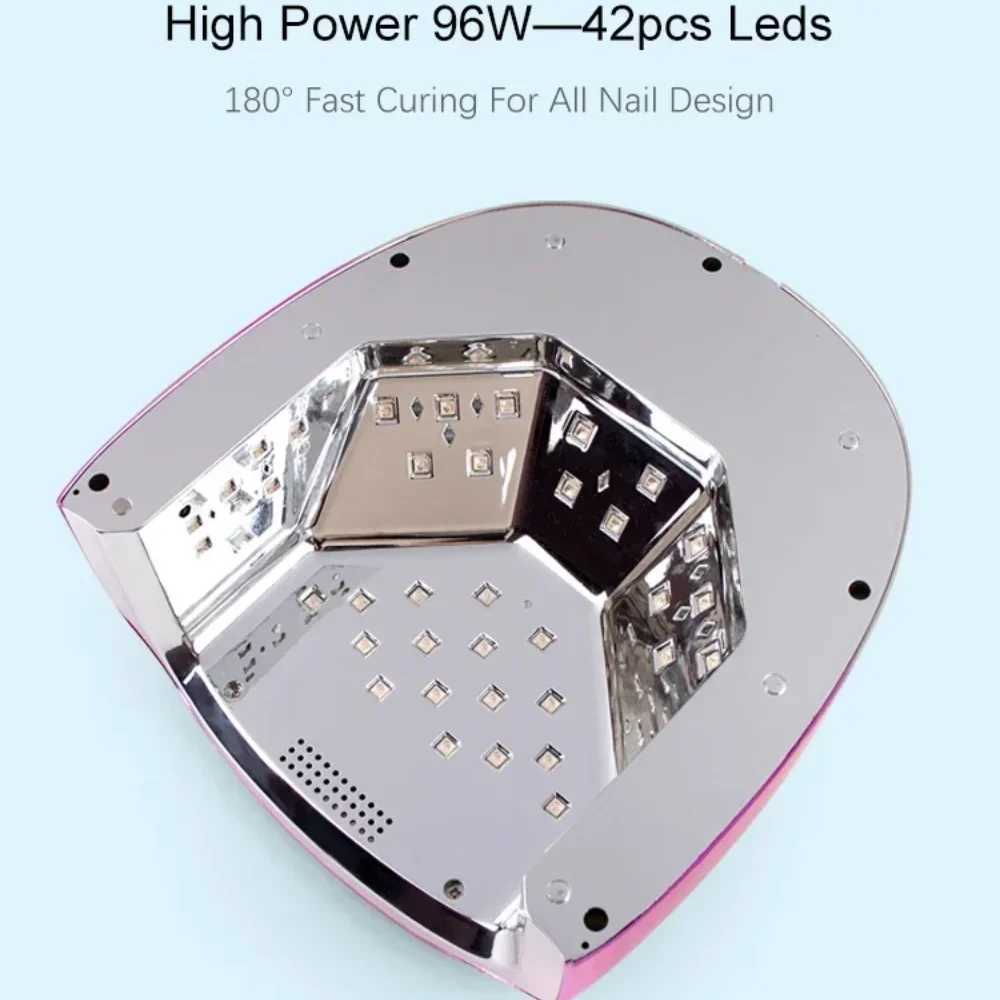 96W Rechargeable UV Nail Lamp Dryer Wireless Nail Dryer for Gel Polish Professional Nail Art Manicure Tools for HomeCL2400806