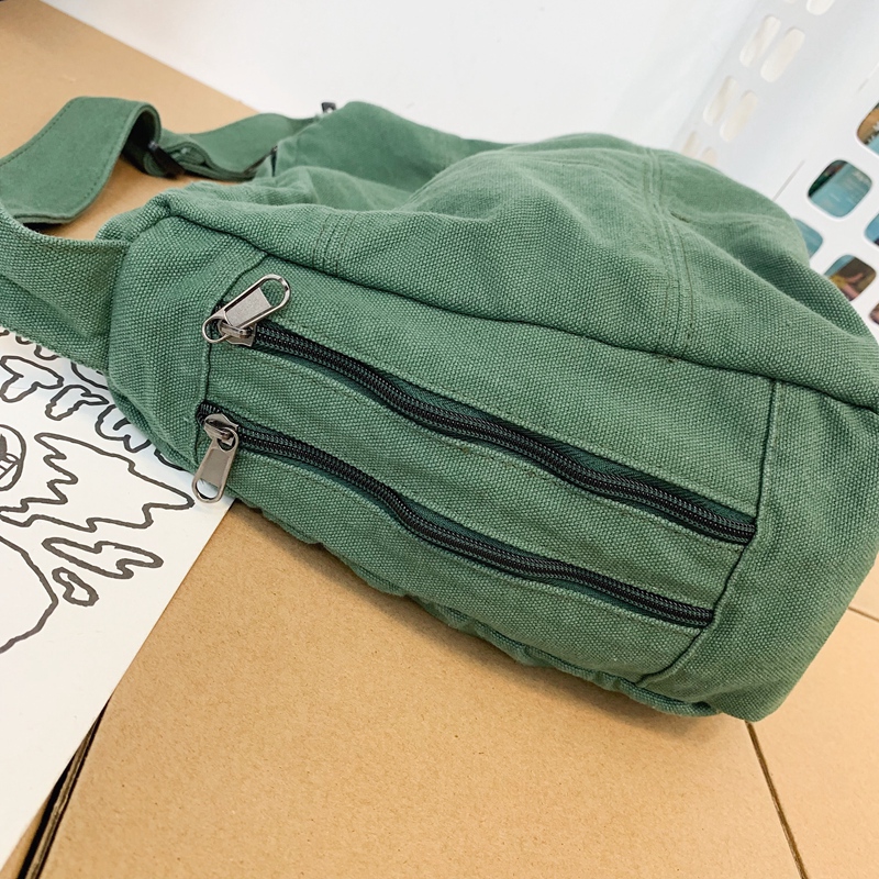 2022 Winter New 100% Cotton Shoulder Bags Solid Black Canvas Packages Unisex Large Capacity Leisure Or Travel Crossbody Bag