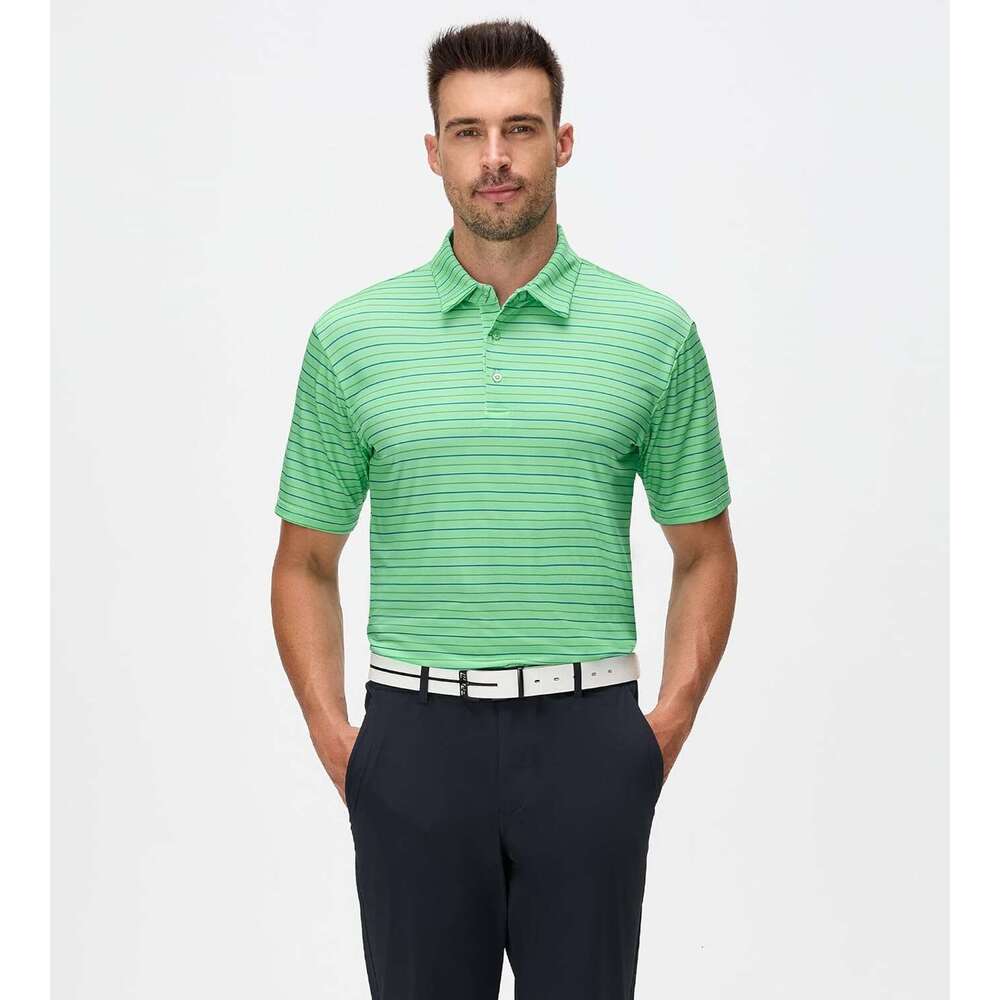Mens Polo shirt Golf for Men Striped Dry Fit Performance Active Moisture Wicking Polos shirts tshirt Casual tops summer clothes Short sleeve