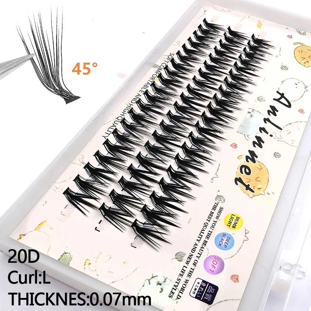 New 20D/30D/40D mink eyelashes L curled 60 bundles/box natural handmade eyelash clusters professional makeup eyelash tool wholesale W240803