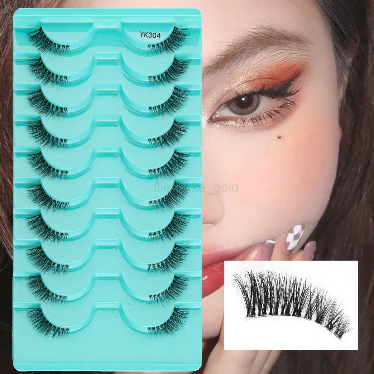 Half Eyelash 3/10 Pair 3D Mink Eyelash Natural/Dramatic Handmade Reusable False Eyelash Extension Makeup Tool Artificial Roll W240803