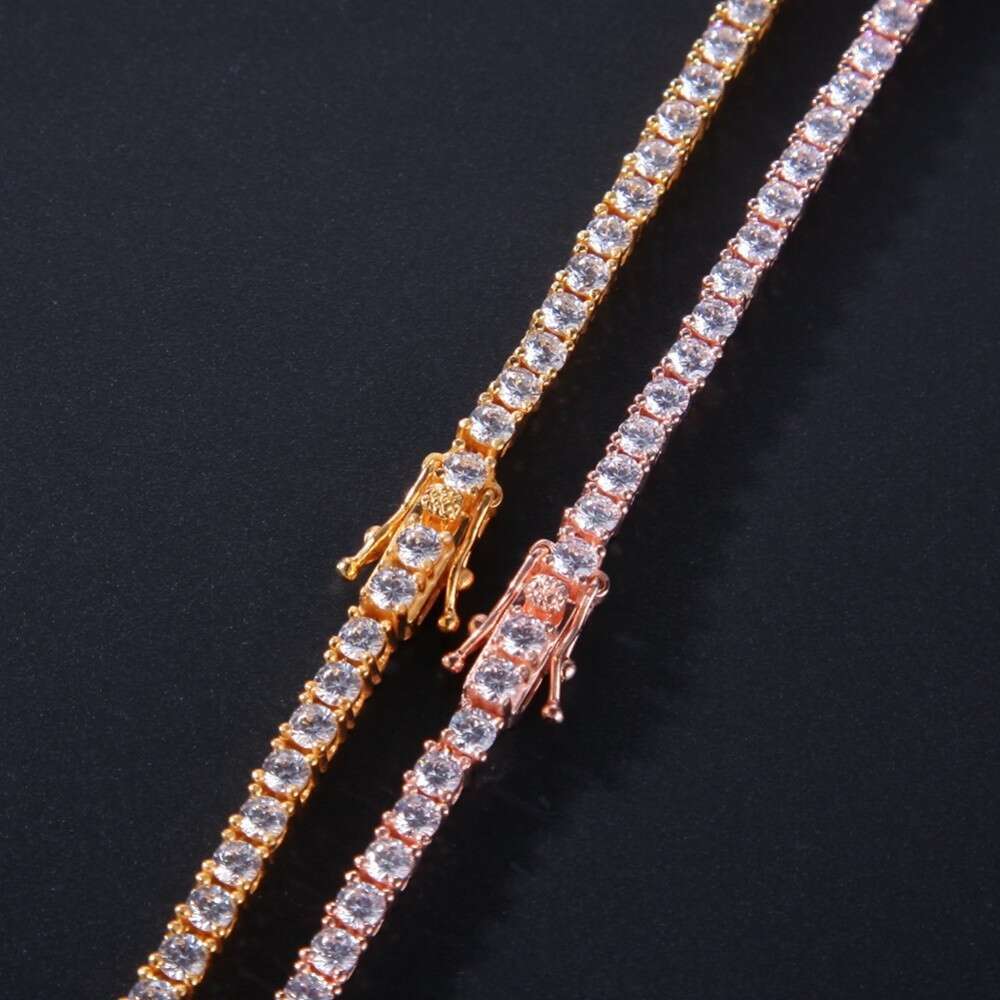 3mm S Tennis Chain Hip Hop Sterling Sier HipHop Iced Out Necklace Jewelry