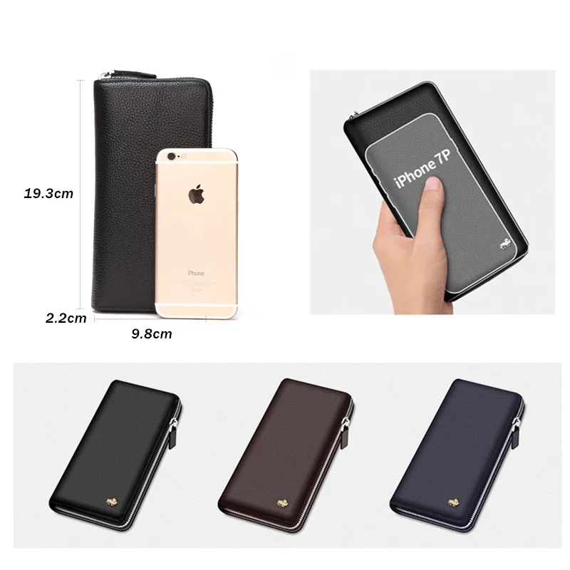 MR.JULIET Men's Wallet Long Short Leather Youth Leather Fashion Multi-Card Horizontal Wallet Card Holder