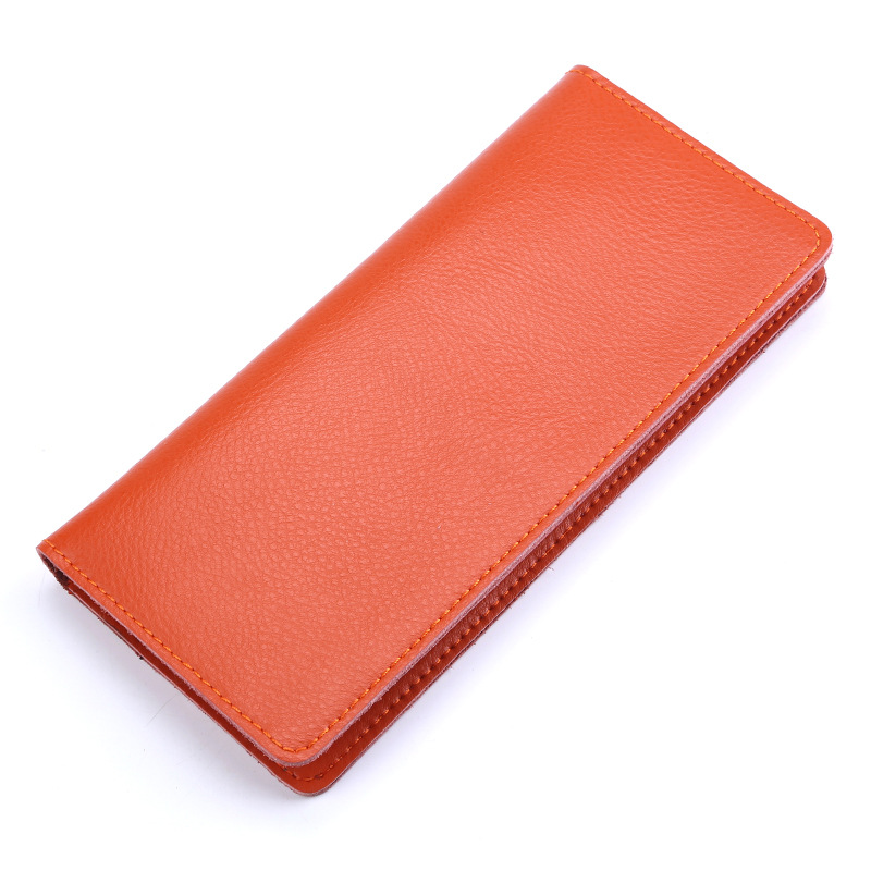 Cow Split Leather Men Long Wallet Women Long Purse Male Slim Money Bag Female Credit Card Holder Thin Two Fold Clutch For Ladies