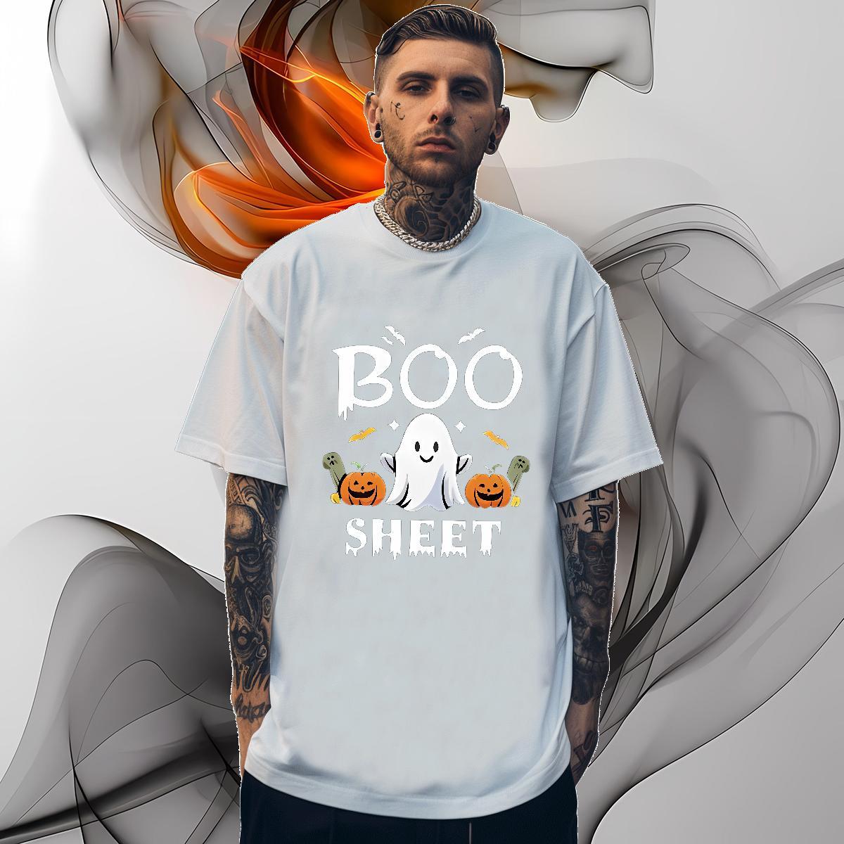 T shirt 230g Pure Cotton halloween Sports Casual Short Sleeve O-Neck DIY Logo Oversized Couples T Shirts Wholesale High Quality Polos