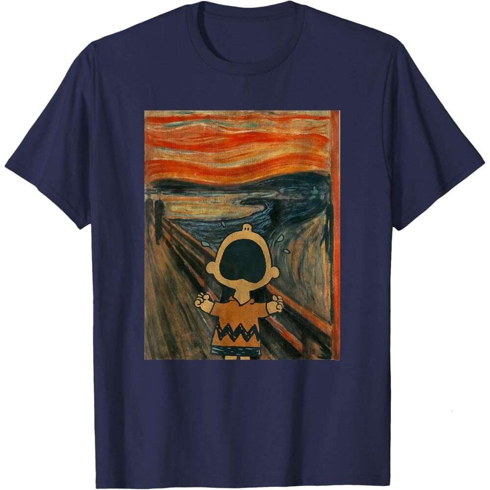 T shirt Mens Charlie Brown Scream Artsy T-Shirt shirts tshirt graphic tee Casual tops summer clothes Short sleeve Free shipping
