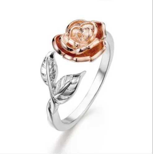 King Simplicity Size Adjustable Rose Ring Plant Antique Versatile Rings Gifts for Girlfriends W240802