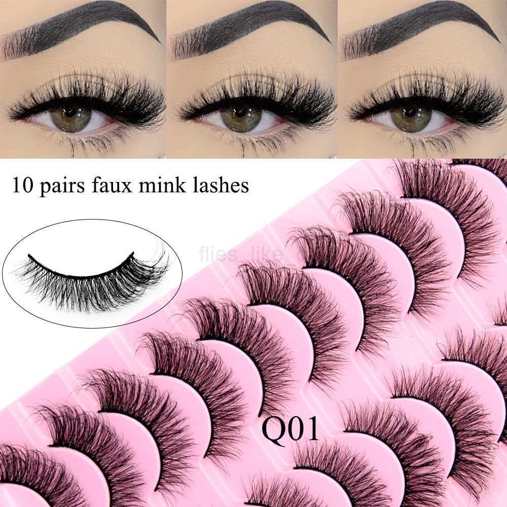 Visofree 3/10 pairs of artificial mink eyelashes makeup eyelashes thick false eyelashes reusable eyelash extensions handmade false eyelashes W240803