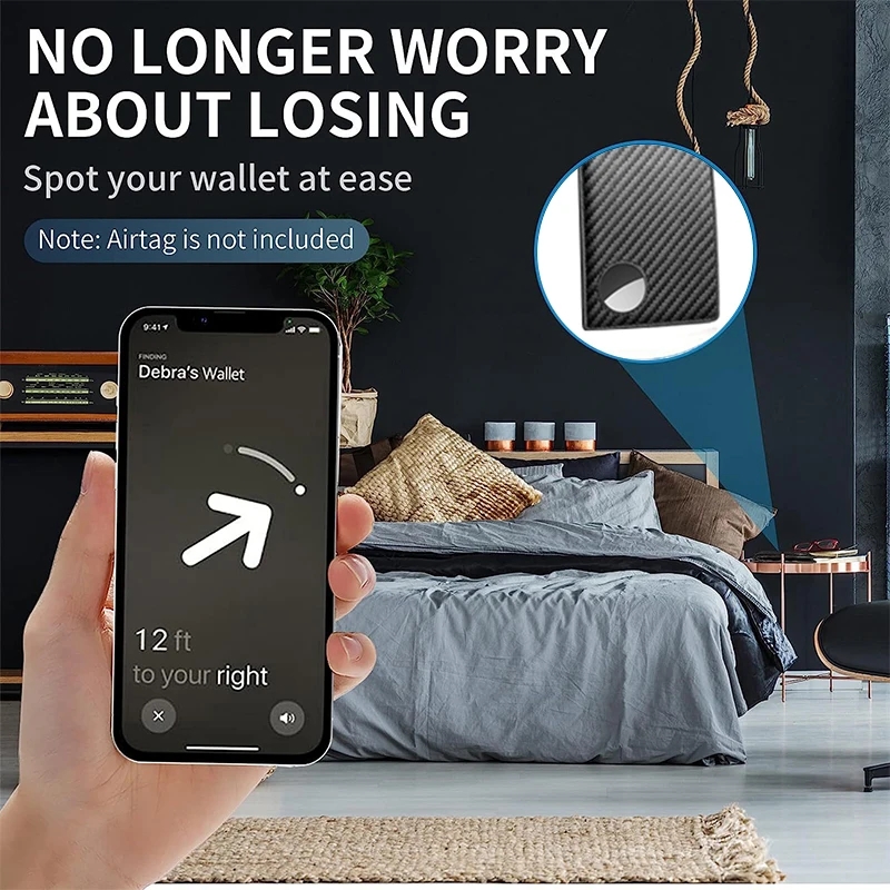 Airtag Men, Designer Holder: Slim Carbon Fiber Long Wallet with RFID Blocking and Bill Card Holder - Lightweight hot for Daily Use