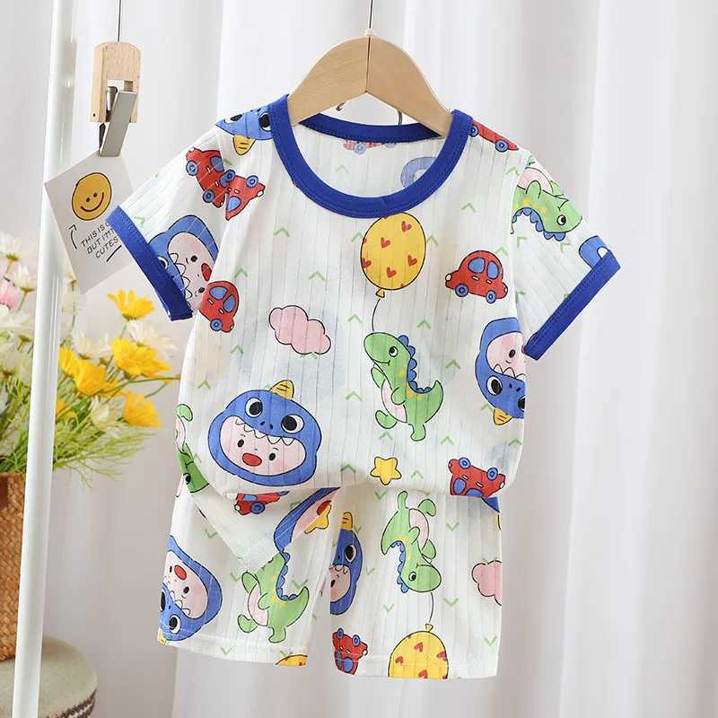 Baby Pajamas Sets Cotton Child Pajamas Toddler Summer Sleeveless Baby Nightwear Pyjamas Kids Homewear Clothes W250218