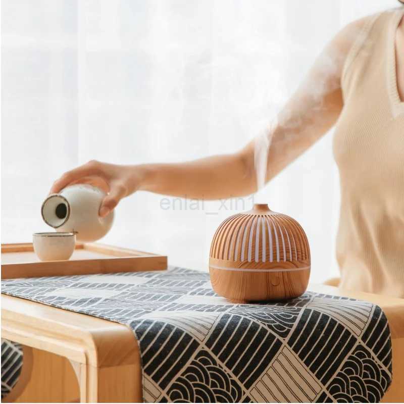 Ancient Charm Fragrance Diffuser Ultrasonic Humidification Essential Oil Fragrance Instrument Wood Grain Aromatherapy Machine Y240806