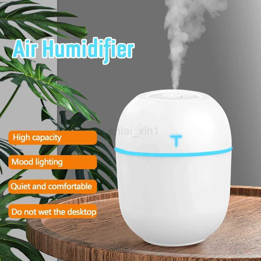 220ml Air Humidifier Mini Ultrasonic USB Essential Oil Diffuser Car Purifier Aroma Anion Mist Maker for Home Car LED Night Lamp Y240806