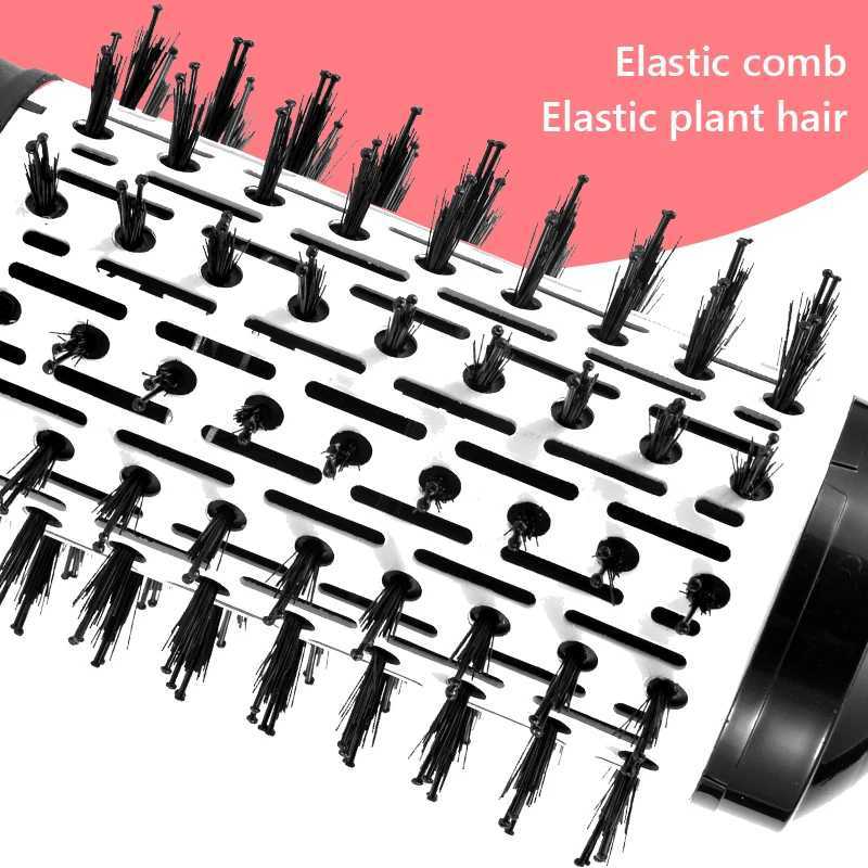 Rotating dry hair brush comb 2-in-1 straightener curler W241214