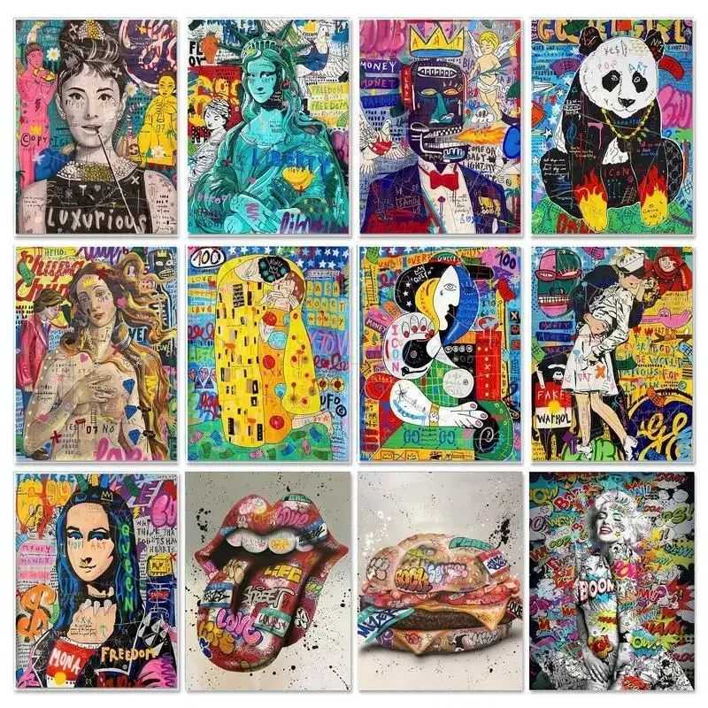 Frame DIY Painting By Numbers Abstract Landscape 60x75cm Modern Paint By Numbers For Home Wall Art Picture GiftXJ240803