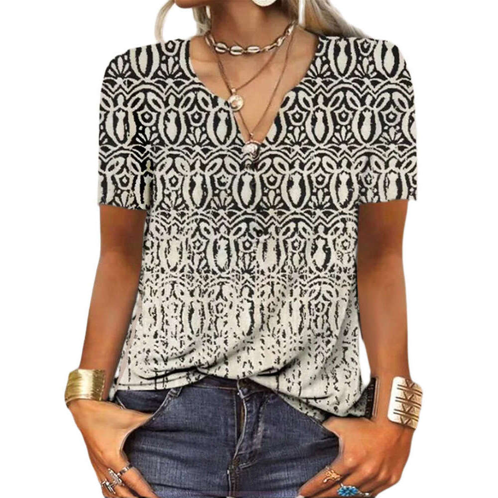 Best Saller Short-sleeved Hip Hop Female Casual Slim Streetwear Hollow Out Slim Top Female Print Tshirt Plaid Collar Blouse Couples Man Woman Tees Top