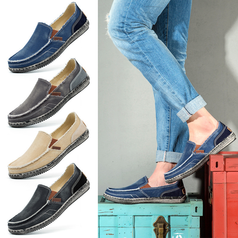 Ddmysports Spring Summer New Fashion Trend Canvas Casual Versatile Lazy Shoes Non Slip Soft Sole Bean Outdoor