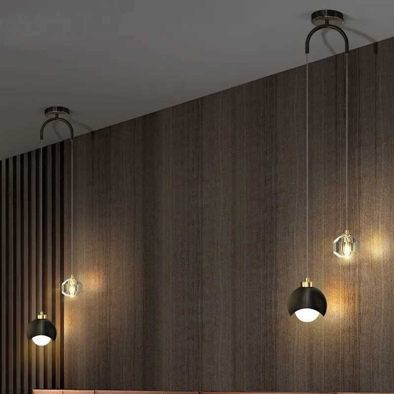Indoor Bedside Ceiling Hanging Lamps Modern Gold/Black Ceiling Chandelier Light for Bedroom Living Room Decoration Pendant Light Y240802