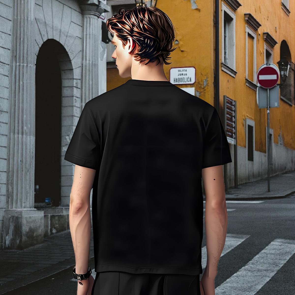 T-Shirts 100% Cotton 230g terror Casual Daily Wear Breathable Short Sleeve Custom Cartoon Men Tees Fashion TOP Quality Clothes