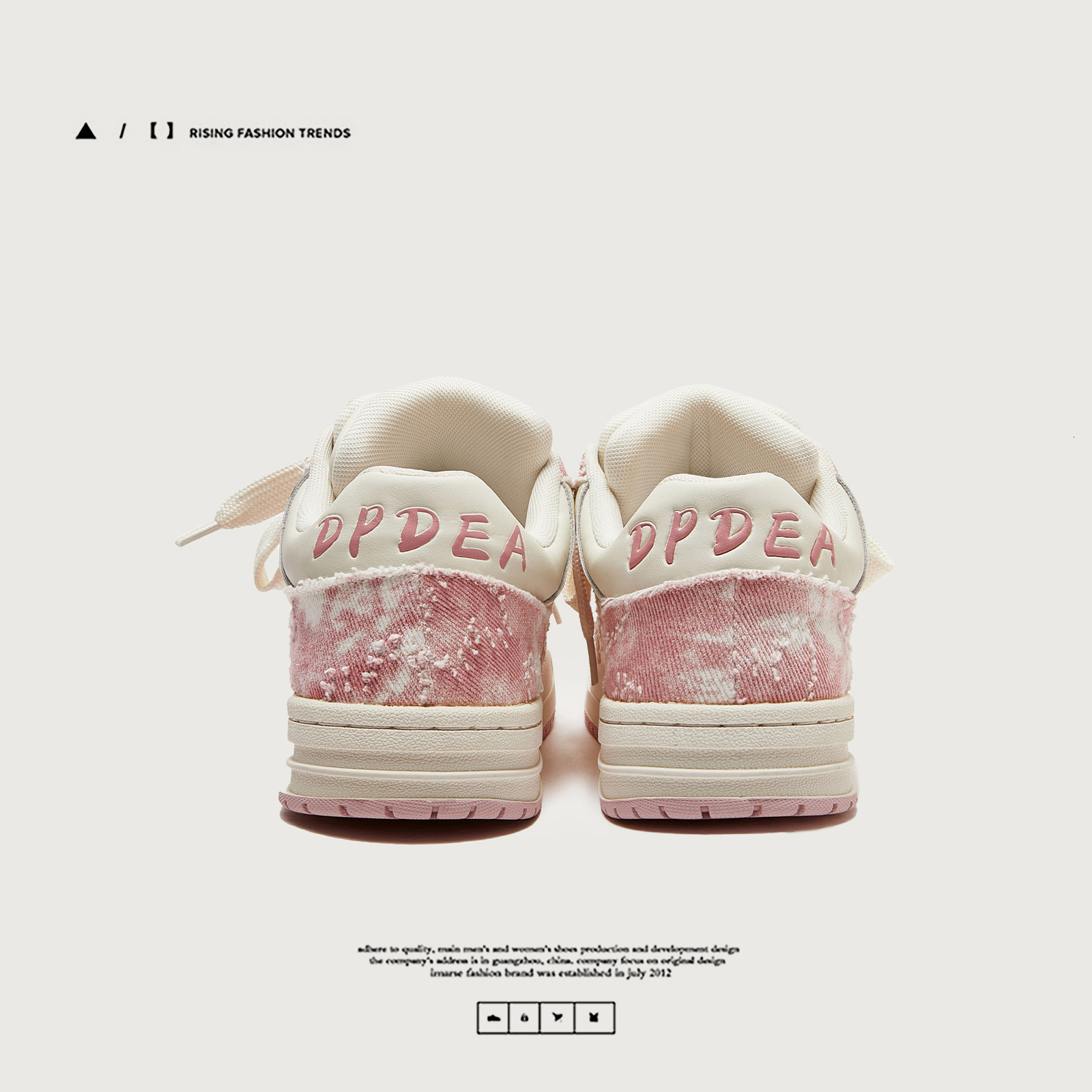 Ddmysports China Chic Street Fashion Water Wash Pink Denim Cloth Plate Men And Women S Couples Bread Shoes Outdoor