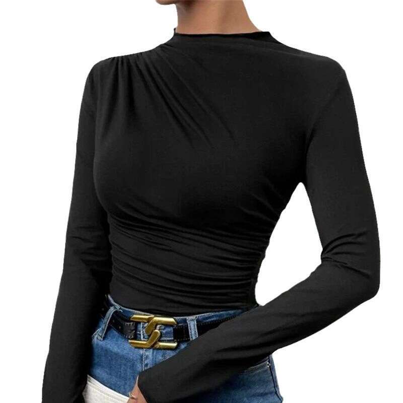 Green Best Saller New Merchandise High Street Hip Hop Slim Crop Top Casual Casual Slim Streetwear Autumn O Neck Round Neck Plaid Street Activity Crop 