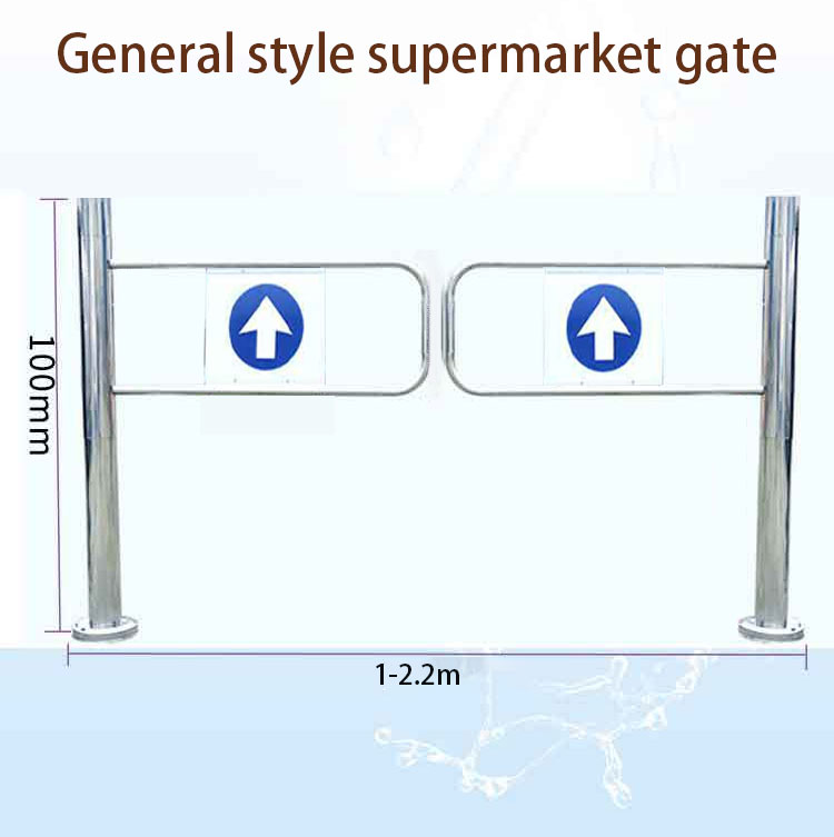 Luxury supermarket entrance one-way stainless steel door entrance and exit allow entry only swing door