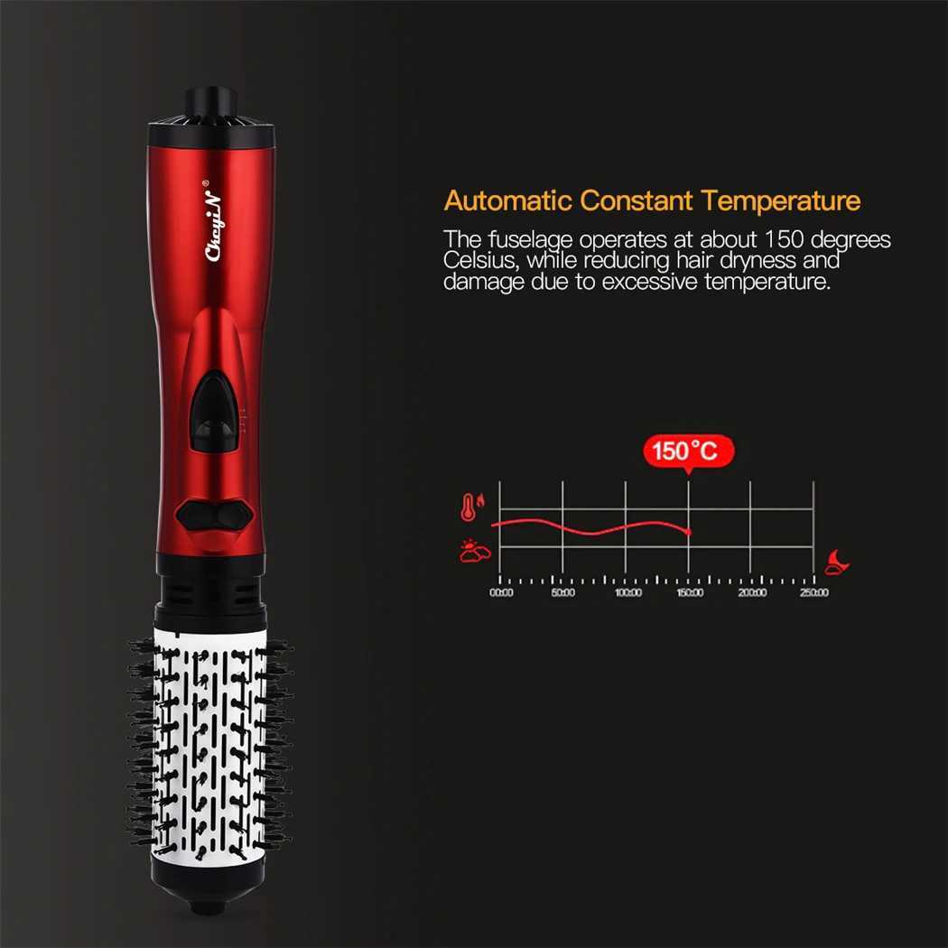 Ckeyin straight brush electric hair dryer automatic rotating hair dryer hair curling iron comb salon styling W241214