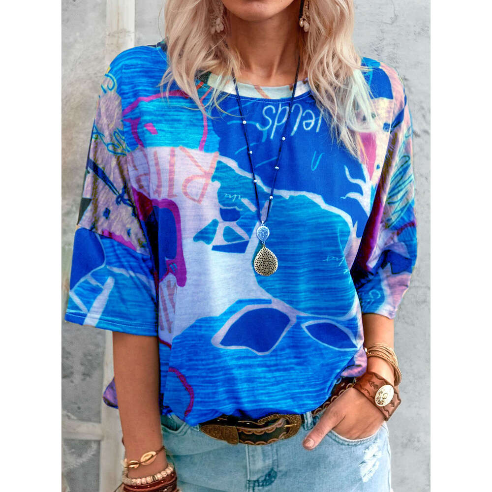 T Shirt Women Women Clothes Best Saller New Merchandise Short-sleeved Fashion Retro Harajuku Print Vintage Bottoming Womens Stripe Skinny Base Solid T